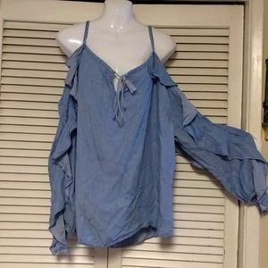 Rachel Roy blue off shoulder plus size 2x top